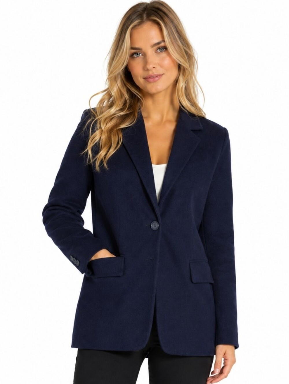 Womens J.G.Hook Classic Navy Wool Blazer Jacket (Sz:6)